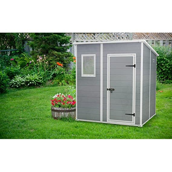 Keter 6′ x 6′ Manor Plastic Pent Garden Storage Shed – Grey - Image 7